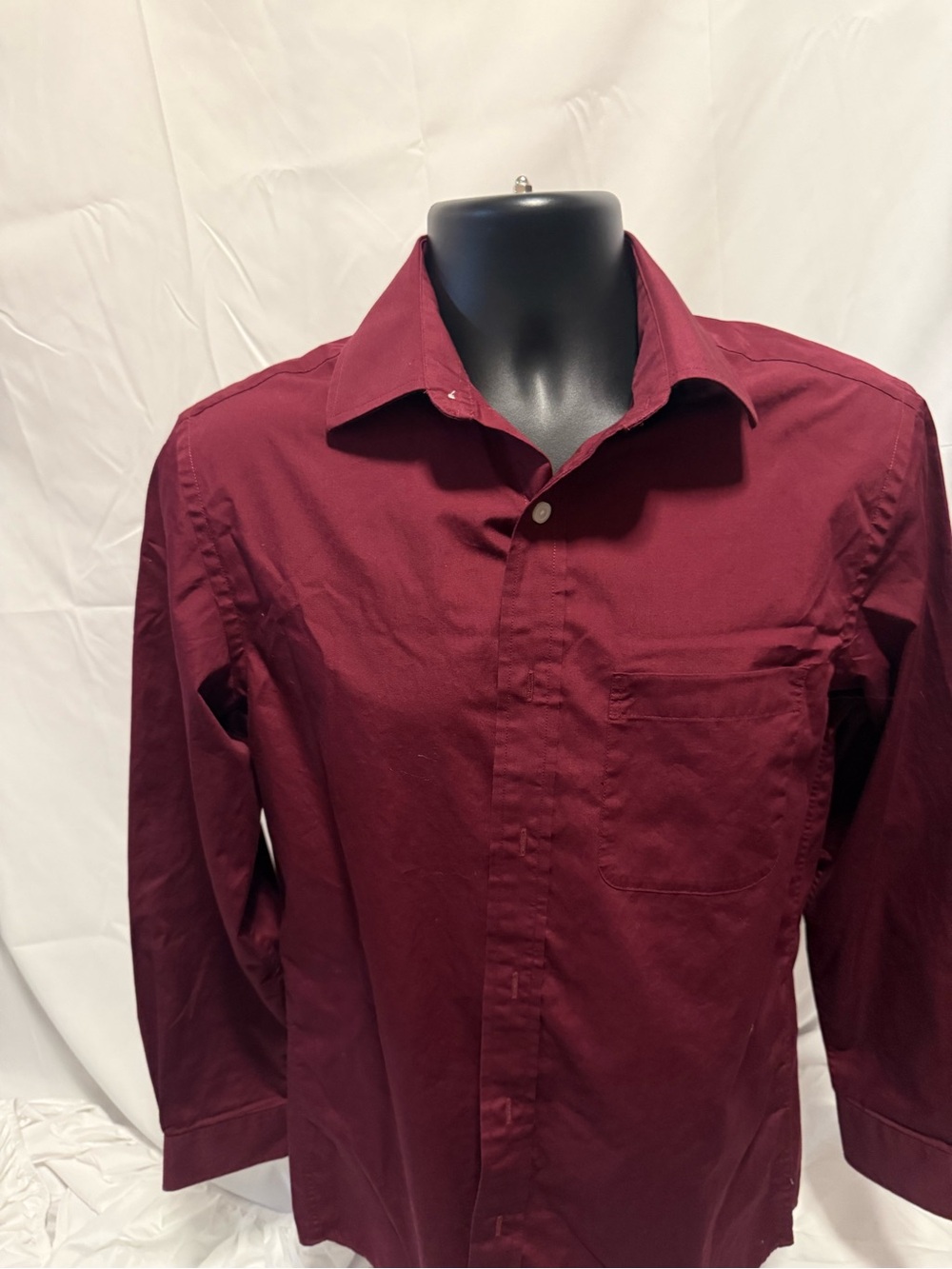 croft & barrow Men's Burgundy Button-Up Dress Shirt